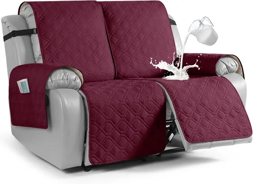Miniatura 22 de VANSOFY Funda impermeable para sofá reclinable, lavable, funda para sofá reclinable de 1 pieza, protector de muebles con correas elásticas, bolsillo