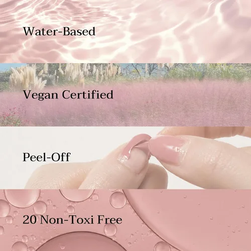 Miniatura 3 de Juego de esmaltes de uñas Dusty Rose con brillo dorado, juego de 3 piezas veganas a base de agua con capa superior brillante, uñas neutras rosa