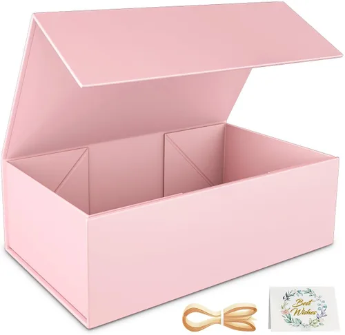 Miniatura 27 de RYDDOY Caja de Regalo Negra, 9.5x6x3'' Cajas de Regalo para Regalos con Tapas Cierre Magnético Rectangular Plegable para Caja de Propuesta