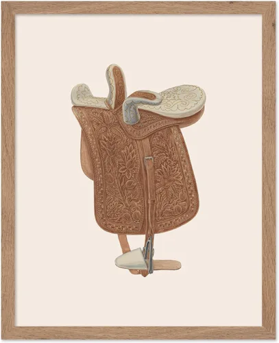 Miniatura 53 de Poster Master Póster vintage de cuero para silla de montar, estampado retro de vaquero, arte de silla de montar, diseño occidental, impresión