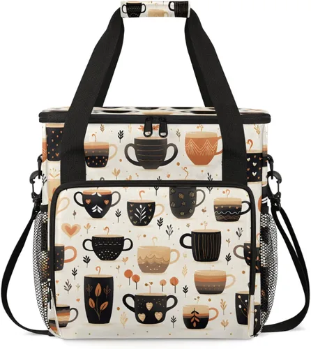 Miniatura 12 de Bolsa de viaje para cafetera Keurig K-Mini/K-Mini Plus con aislamiento impermeable con bolsillos para K-Cup portátil de una sola porción