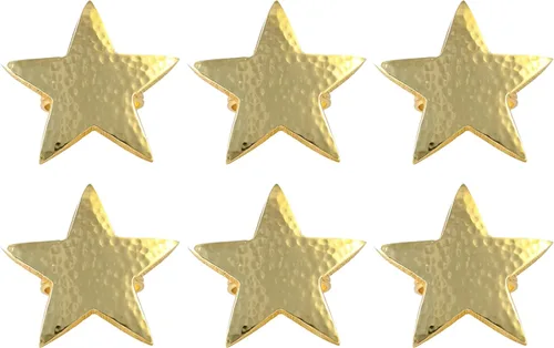 Juego de 6 servilleteros con diseño de estrella, de aluminio duradero, para mesas elegantes, servilleteros de metal, resistente al óxido, decoración