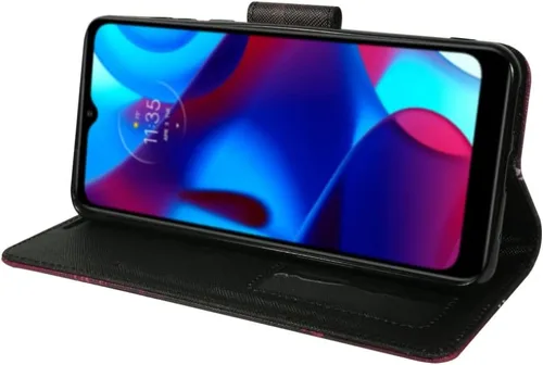 Miniatura 6 de Zase TCL 40 XE 5G (Verizon) - Funda protectora para teléfono, bonita mujer, de piel sintética de alta calidad, con función atril, soporte