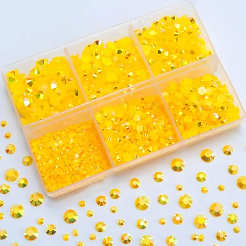 Miniatura 12 de 3000 PIEZAS de Brillantes de Resina con Dorso Plano, 2mm 3mm 4mm 5mm 6mm Rosa Claro AB, Brillantes de Resina en Gel con Dorso Plano para Vasos