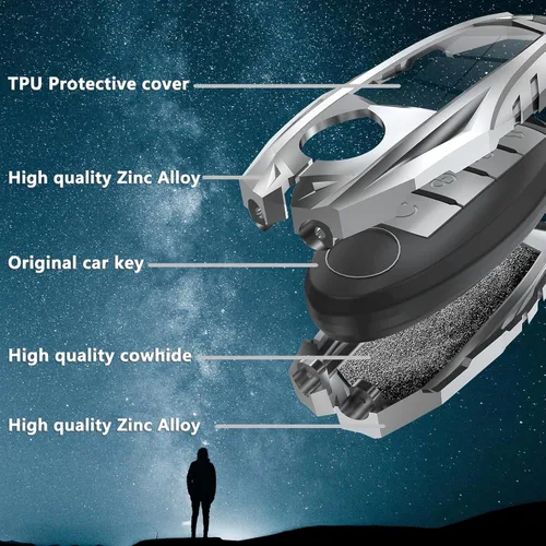 Miniatura 4 de Funda para llavero Nissan con llavero, elegante y duradera funda de protección de aleación de zinc compatible con Altima Maxima Rogue Armada