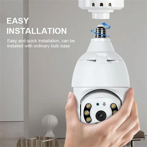 Miniatura 7 de Bombilla inalámbrica WiFi 1080P, cámaras de seguridad inalámbricas para exteriores, 360 grados para interiores, cámaras de seguridad para seguridad
