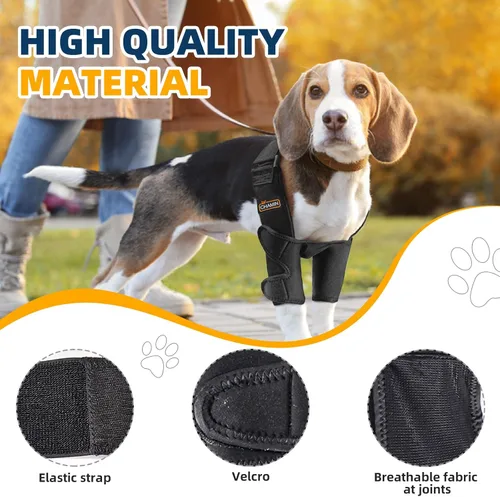 Miniatura 4 de CHAMIN Codera para perro para hombro y pierna delantera, almohadillas protectoras de codo de perro para higroma, artritis, displasia, úlceras por