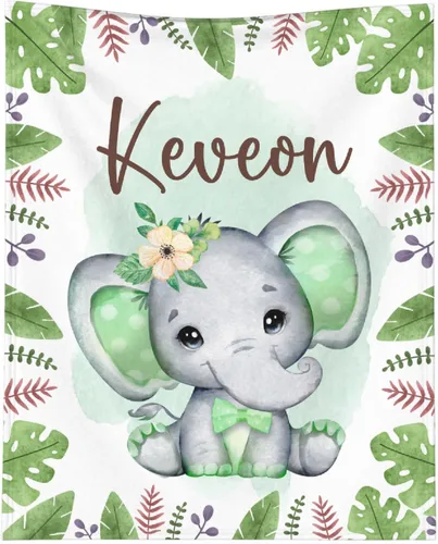 Miniatura 12 de Manta personalizada de animales bebés para niños y niñas, mantas personalizadas con nombre, manta ligera de franela suave para ropa de cama, sofá