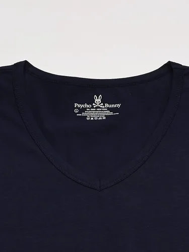 Miniatura 2 de Psycho Bunny Paquete de 2 camisetas elásticas de algodón con cuello en V