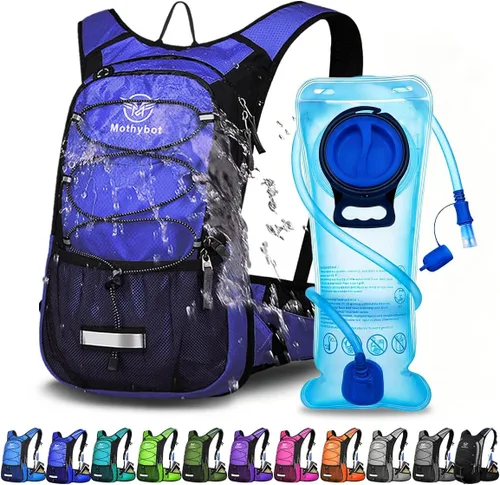Miniatura 12 de Mothybot - Mochila de hidratación aislada con depósito de 2 litros sin bisfenol A (BPA) y almacenamiento, mochila de senderismo para hombres