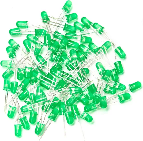 Miniatura 5 de Chanzon 100 unids 0.197 in parpadeante verde LED diodo luces 1.5Hz intermitente (lente difusa redonda DC 3V 20mA) iluminación brillante bombillas G)