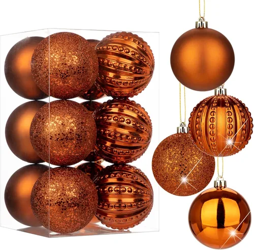 Miniatura 39 de Adornos de bolas de Navidad negras de 2.36 pulgadas, 25 piezas inastillables, set de adornos de Navidad, bolas de Halloween, adorno negro para árbol
