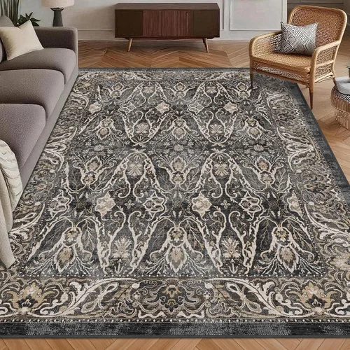 Miniatura 10 de Alfombra de Área Lavable 2'6'' x 8' Alfombra Persa Tradicional Vintage - Alfombra Plegable Desgastada Antideslizante Lavable a Máquina para Sala