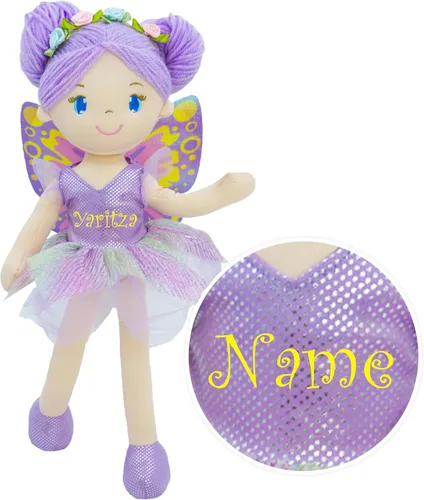 Miniatura 16 de June Garden Muñeca de hada del jardín encantado de 16 pulgadas Brielle - Muñeca de conejo de peluche rellena y suave para niña, regalo de Pascua