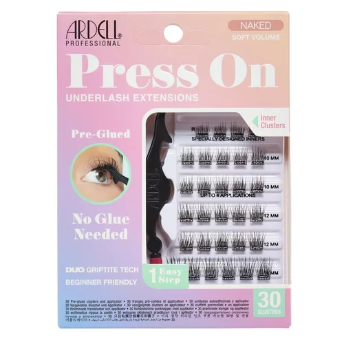 Ardell Naked Press On Lashes - Extensiones de racimos de pestañas pre-pegadas, autoadhesivas, volumen suave, sin necesidad de pegamento