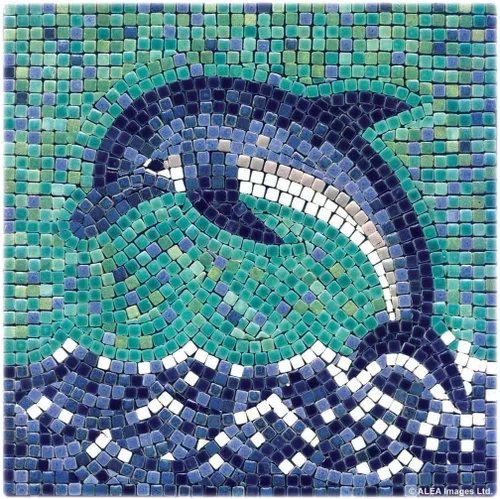 Mosaicos hechos a mano fáciles con nuestro kit de manualidades de mosaico para adultos, delfín cuadrado de 7 pulgadas (20cm)