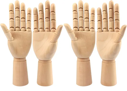 Modelo de mano de madera, 4 piezas, 12 pulgadas, mano izquierda y derecha, figura de maniquí para exhibición de joyas a mano, decoración, bocetos,