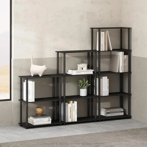 Miniatura 2 de Furinno Turn-N-Tube - Estantería de 4 niveles, estantería con estante compacto multiusos, 11.6 x 23.6 x 43.2 pulgadas, para sala de estar