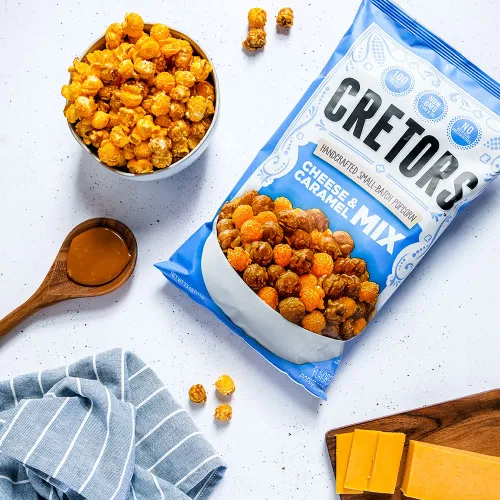 Miniatura 3 de G.H. Cretors Palomitas de maíz con caramelo gourmet - Queso irresistible y rico sabor a caramelo en prácticas bolsas individuales, 7.5 onzas