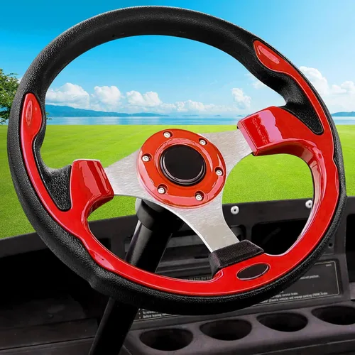 Miniatura 13 de Volante de carrito de golf compatible con EZGO RXV y TXT, Club Car DS, Club Car Precedent Tempo, Yamaha Golf Cart (volante negro)