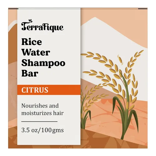 Miniatura 7 de Barra de champú de agua de arroz, aroma cítrico, champú nutritivo con manteca de cacao, manteca de karité para el crecimiento del cabello, 3.5 onzas