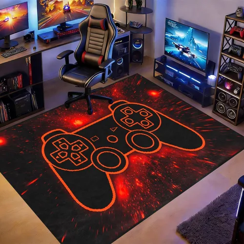 Miniatura 17 de Alfombras de Jugador para Dormitorio de Niños, Pintura de Dibujos Animados con Gamepad, Alfombra para el Hogar para Adolescentes, Decoración Genial