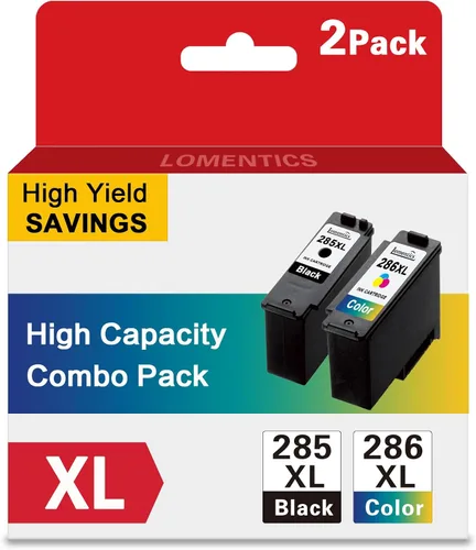 PG-285 XL Black/CL-286 XL - Cartuchos de tinta de color (2 unidades, negro, tricolor), repuesto de tinta Lometic PG-285XL CL-286XL para impresoras