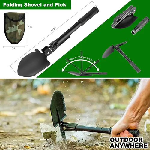 Miniatura 4 de Kit de supervivencia y de primeros auxilios, equipo de supervivencia profesional con bolsa de transporte para hombre, padre, esposo que gusten Caqui