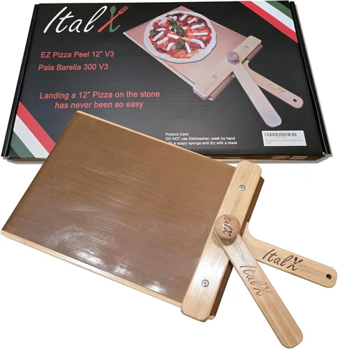 ITALX EZ Pizza Peel 12 V3 (tamaño real de 11.89 pulgadas) – Pelela profesional de pizza autolanzable – Peel deslizante (también disponible 14, 16 y