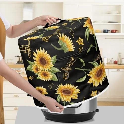 Miniatura 4 de Suobstales Cubierta antipolvo con estampado de girasol para olla instantánea de 6 cuartos de galón, diseño de nota musical, cubierta de olla a Nota