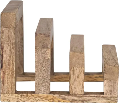 Miniatura 10 de Creative Co-Op - Soporte para tabla de cortar de madera de mango de 6 pulgadas con 3 secciones para cocina, natural