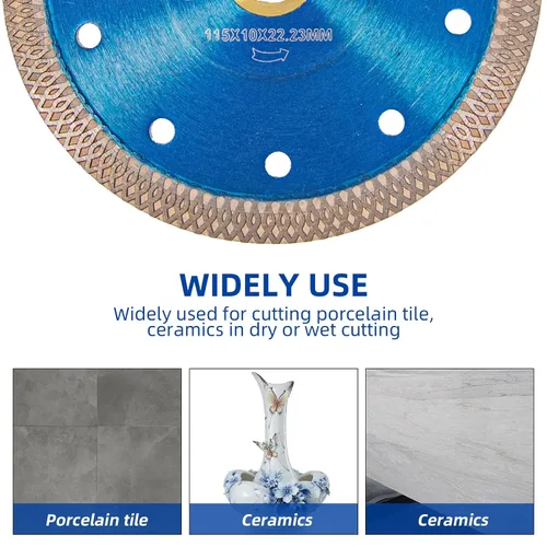 Miniatura 6 de GoYonder Hoja de azulejo de 4.5 pulgadas, hoja de sierra de diamante súper fina para cortar azulejos de porcelana, cerámica de mármol de granito