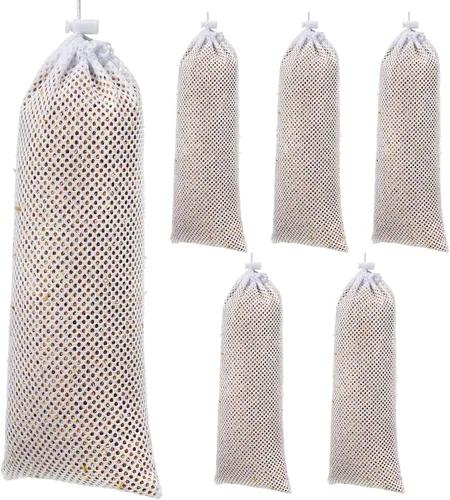 Weewooday 6 Piezas Alimentador de Calcetín para Pinzón Calcetines de Cardo Alimentador de Pájaros Saco Instantáneo de Semillas para Colgar al Aire