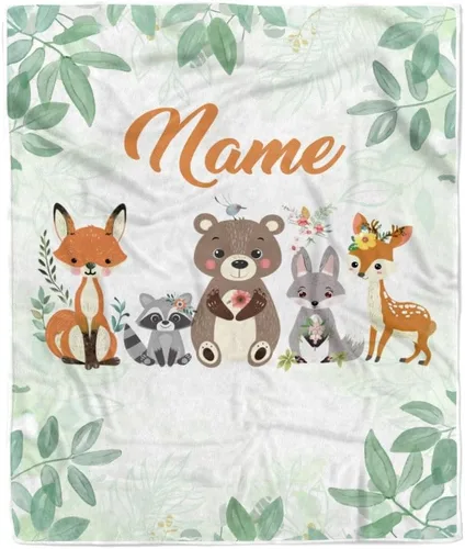 Miniatura 6 de Manta de bebé personalizada con nombre, linda flor de elefante, recién nacido, niña, niños, hija, multicolor 507