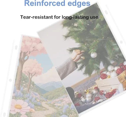 Miniatura 4 de Seashell Paquete de 100 protectores de hojas transparentes de 8.5 x 11 pulgadas, protectores de página para carpeta de 3 anillas, fundas de plástico