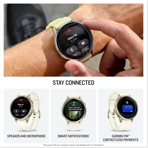 Miniatura 5 de Garmin Venu 4, 1.614 in, reloj inteligente GPS avanzado con rastreador de fitness, pantalla AMOLED de 1.2 pulgadas, linterna incorporada, 10 días