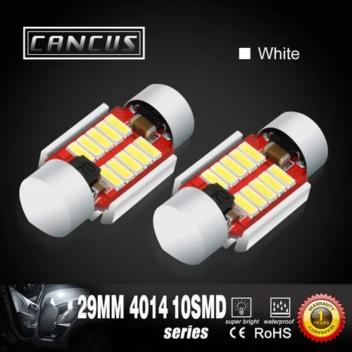 Miniatura 7 de Alla Lighting DE3021 DE3175 Bombillas LED superbrillantes 4014 10-SMD 1.102 in 1.142 in 12V LED DE3022 6428 bombillas para mapa interior de festón