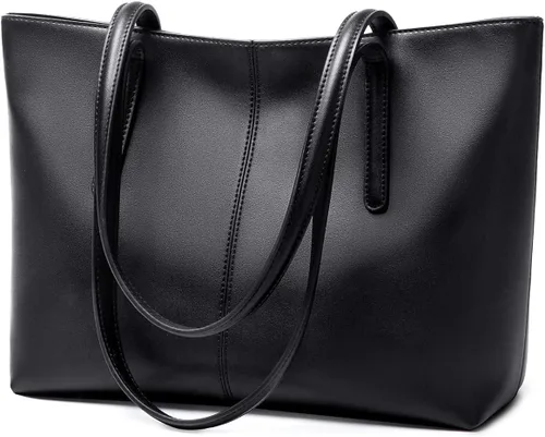 Cnoles Bolso de mano de cuero para mujer, bolso de mano, bolso de mano, para mujer, con asa superior, grande, suave, bolso de hombro,