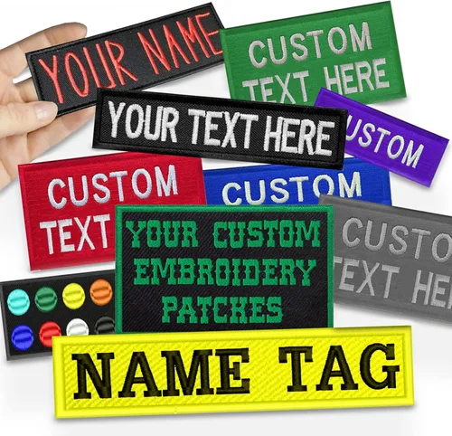 Miniatura 7 de Parches personalizados con nombre personalizado con borde Merrowed para coser con gancho y bucle para planchar para añadir tu foto/logotipo/texto 2