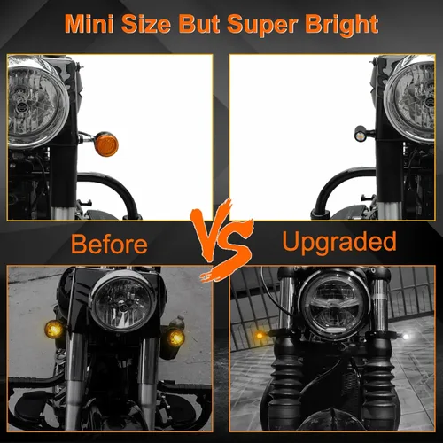 Miniatura 4 de Señales de Giro Delanteras y Traseras para Motocicleta Kit Universal de Señales de Giro LED Mini Intermitentes Compatibles con Harley Honda Suzuki