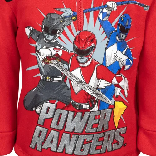 Miniatura 4 de Power Rangers Sudadera con capucha de forro polar con media cremallera para niños pequeños y grandes