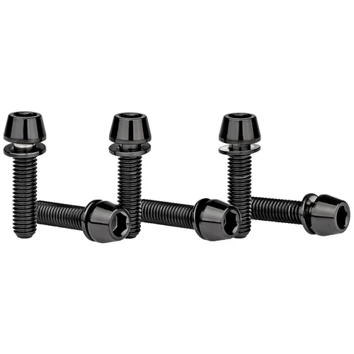 Miniatura 5 de Tornillos hexagonales de titanio M5x20mm con arandela Allen para vástago de bicicleta, paquete de 6 unidades (negro)