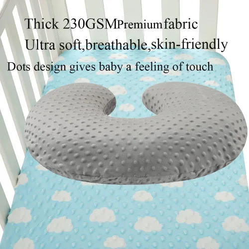 Miniatura 5 de Juego de fundas para almohada de lactancia con puntos, paquete de 2, fundas para almohada de lactancia, ultra suaves, compatibles con almohada Gris