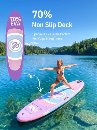 Miniatura 5 de Niphean (Ultra-Ligero) Tabla de Remo Inflable con Aleta StabilTrac (Amistosa para Principiantes) y Accesorios SUP Duraderos, Tablas de Remo de 10