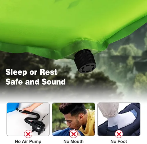 Miniatura 2 de Giantex Colchoneta de dormir para camping, alfombrilla autoinflable con esponja, colchón de aire impermeable para camping con bolsa de transporte