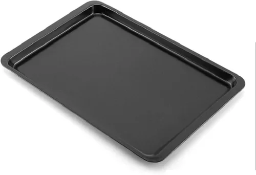 Bandeja de acero al carbono de 14.5 x 10 pulgadas para hornear o asar, bandejas de galletas para horno, bandeja para hornear pastelería, sartenes