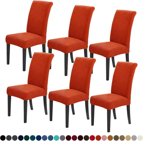 Miniatura 16 de Joccun Fundas para Sillas de Comedor Juego de 2, Fundas Elásticas para Sillas de Comedor Fundas para Sillas de Comedor Protector de Asiento, Funda