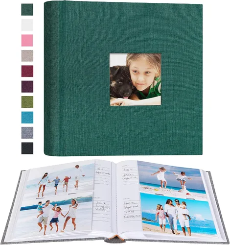 Miniatura 36 de Mublalbum Álbum de fotos de 4 x 6 pulgadas, 300 fotos, cubierta de lino con áreas de notas, libro de fotos para boda, familia, bebé y vacaciones