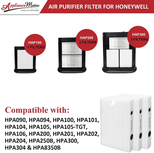 Miniatura 4 de HPA300 Filtros de repuesto para filtro purificador de aire Honeywell 3 HRF-R3 Ture R Filtro de repuesto 4 paquetes de filtros prepurificadores