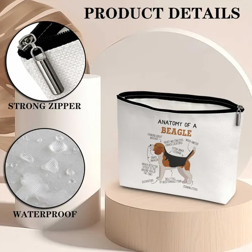 Miniatura 3 de Bolsa de maquillaje, regalos de graduación de cumpleaños para amantes de los animales, amigos, mamá, mujer, niña, hija, bolsa de viaje, BEAGLE